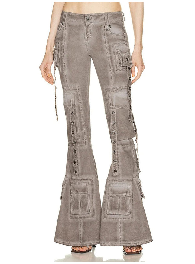 Caitlyn Streetwear Belt Flare Pant - Fashion Pov