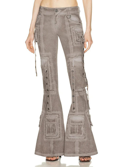 Caitlyn Streetwear Belt Flare Pant - Fashion Pov