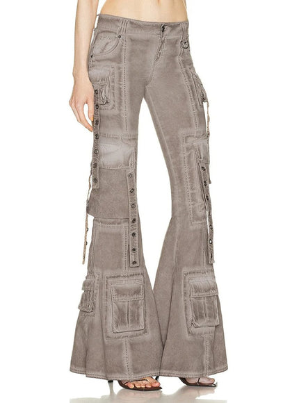 Caitlyn Streetwear Belt Flare Pant - Fashion Pov