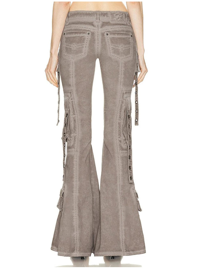 Caitlyn Streetwear Belt Flare Pant - Fashion Pov