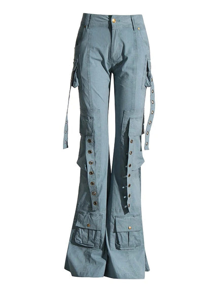 Caitlyn Streetwear Belt Flare Pant - Fashion Pov