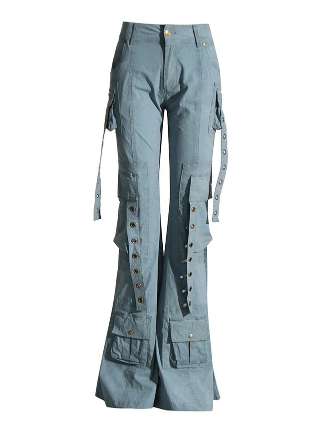 Caitlyn Streetwear Belt Flare Pant - Fashion Pov