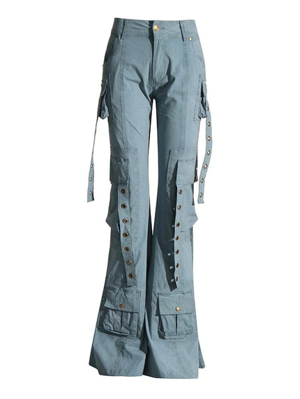 Caitlyn Streetwear Belt Flare Pant - Fashion Pov