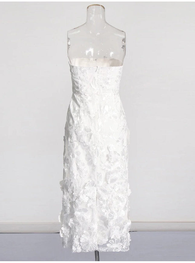 Calysta Appliques Sleeveless Midi Dress - Fashion Pov