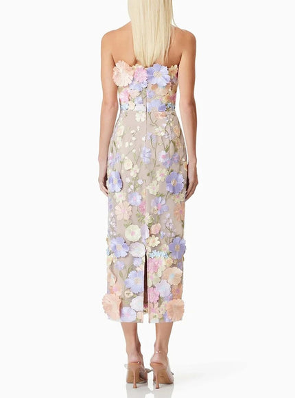 Calysta Appliques Sleeveless Midi Dress - Fashion Pov