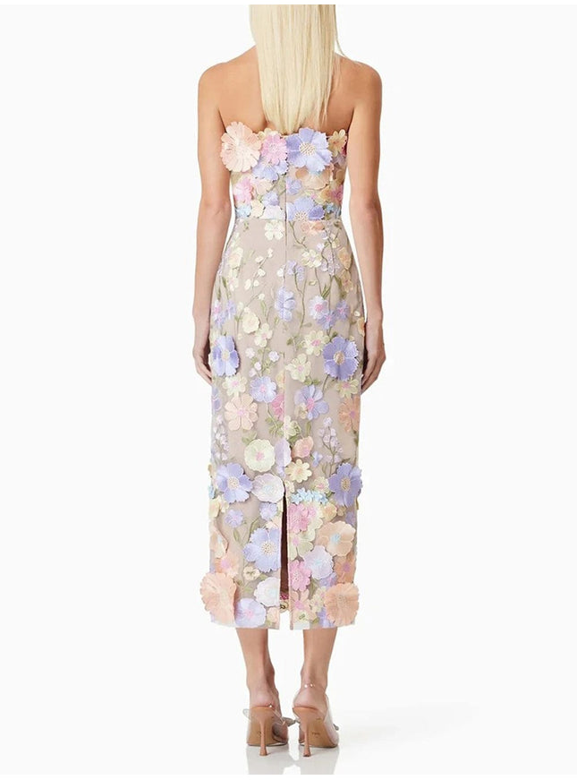 Calysta Appliques Sleeveless Midi Dress - Fashion Pov