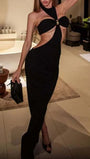 Camille Cutout Halter Maxi Set Black - Fashion Pov