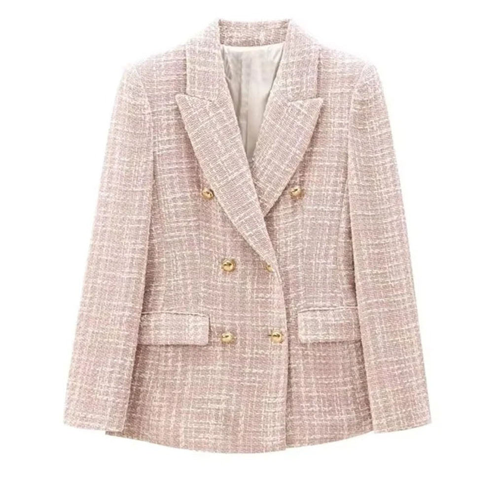 Camille Double Breasted Tweed Blazer - Fashion Pov