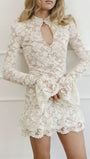 Camille Lace Keyhole Mini Dress - Fashion Pov