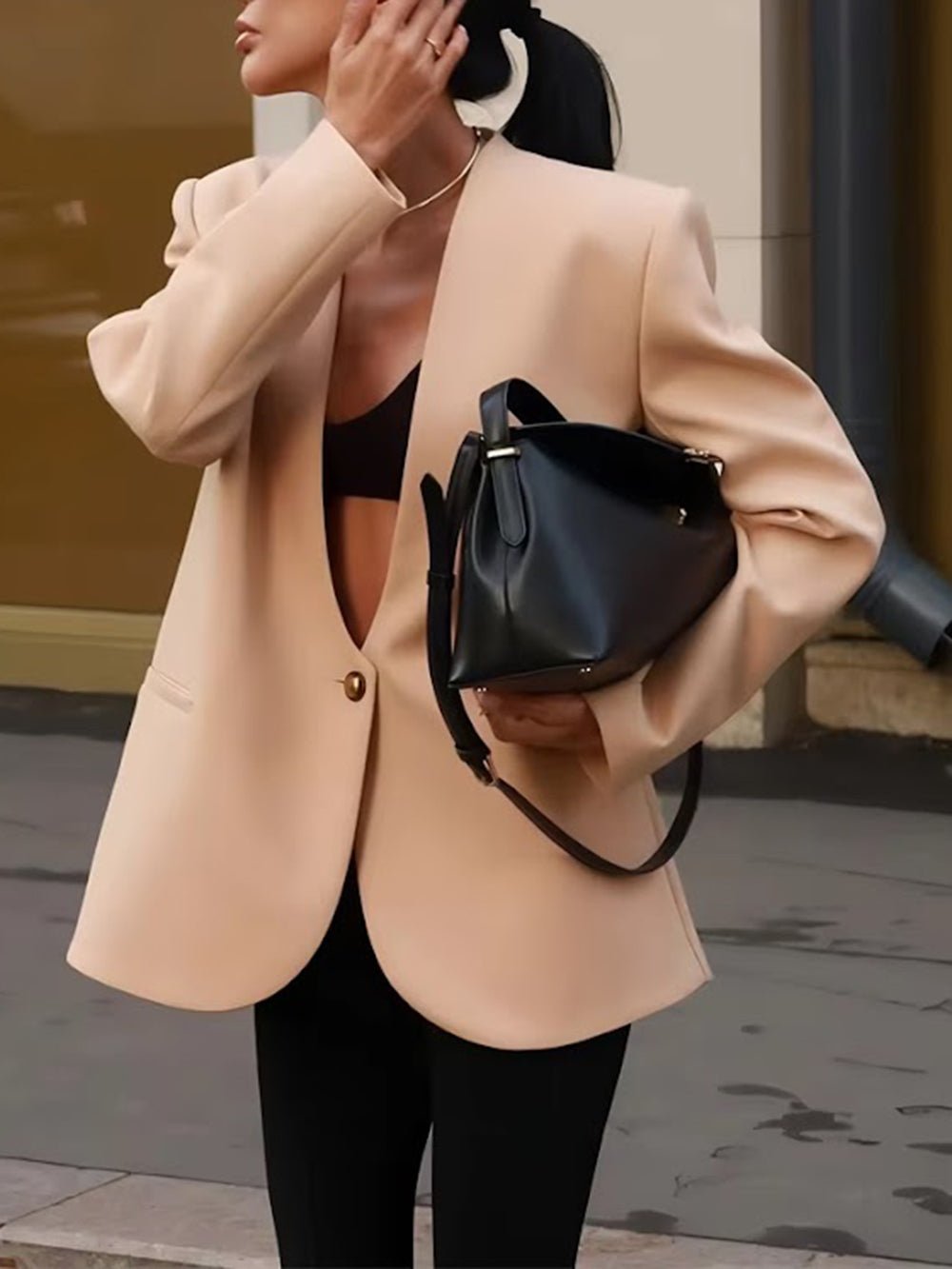 Camille Single Button Tailored Blazer - Fashion Pov