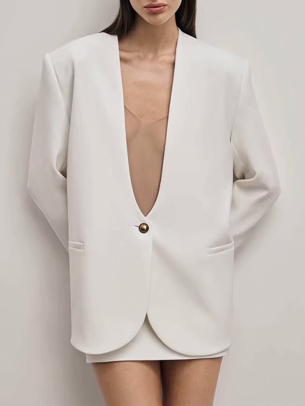 Camille Single Button Tailored Blazer - Fashion Pov