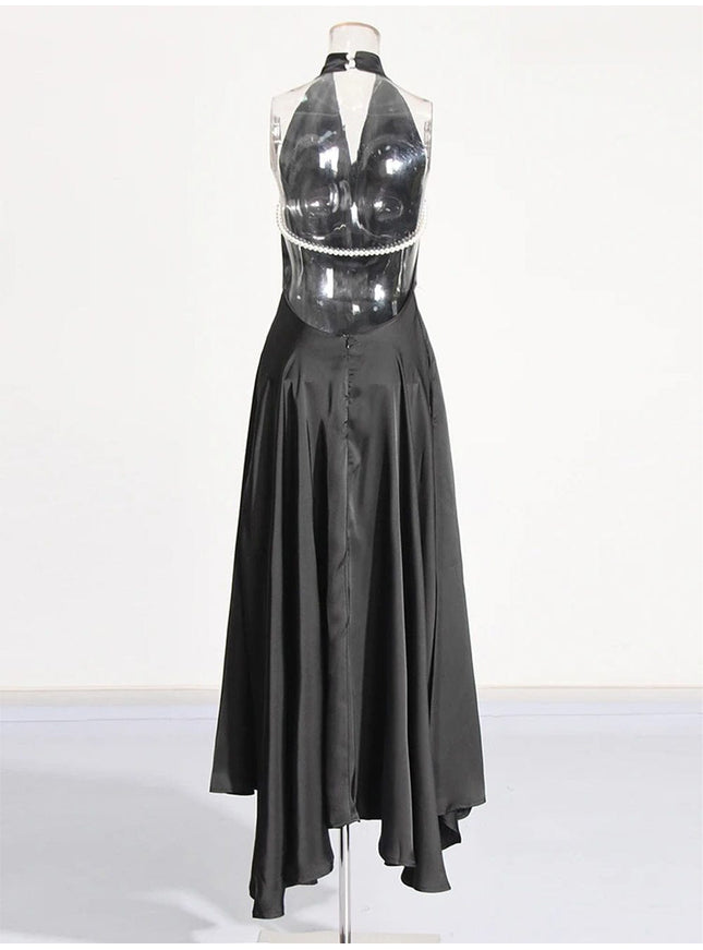 Cat Pearl Backless Maxi Dress - Fashion Pov