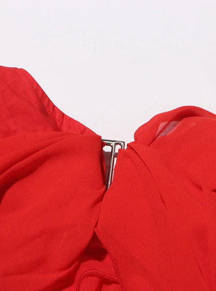 Cayce Folds Backless Mini Dress - Fashion Pov