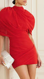 Cayce Folds Backless Mini Dress - Fashion Pov