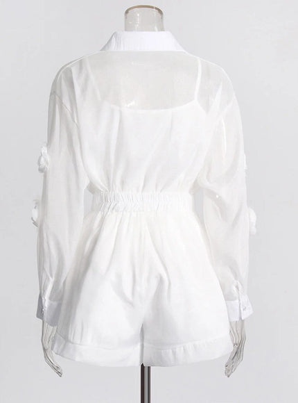 Ceaira Appliques Button Pant & Top Set - Fashion Pov