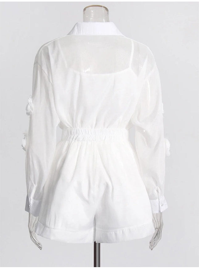Ceaira Appliques Button Pant & Top Set - Fashion Pov