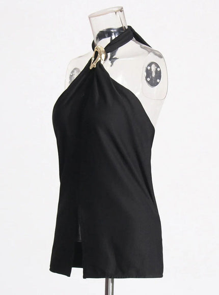 Cecile Backless Metal Buckle Tank Top - Fashion Pov