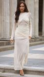 Cecilia Mesh Maxi Dress In White - Fashion Pov
