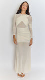 Cecilia Mesh Maxi Dress In White - Fashion Pov