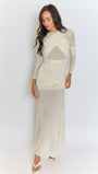 Cecilia Mesh Maxi Dress In White - Fashion Pov