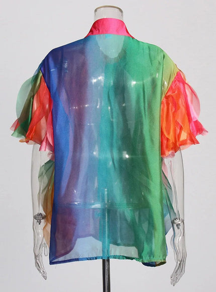 Ceilie Folds Diamond Single Breasted Shirt - Fashion Pov