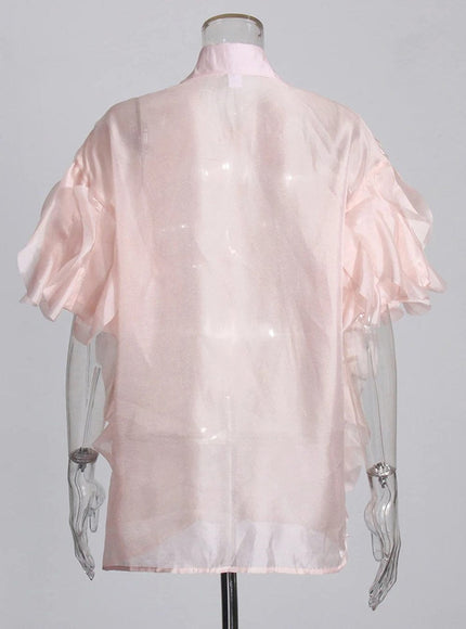 Ceilie Folds Diamond Single Breasted Shirt - Fashion Pov