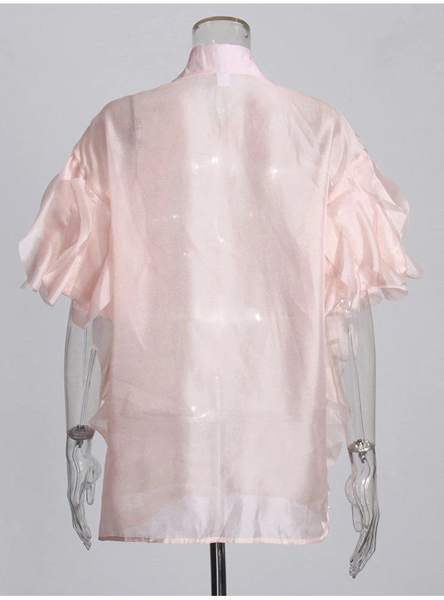 Ceilie Folds Diamond Single Breasted Shirt - Fashion Pov