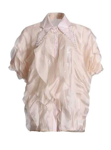Ceilie Folds Diamond Single Breasted Shirt - Fashion Pov