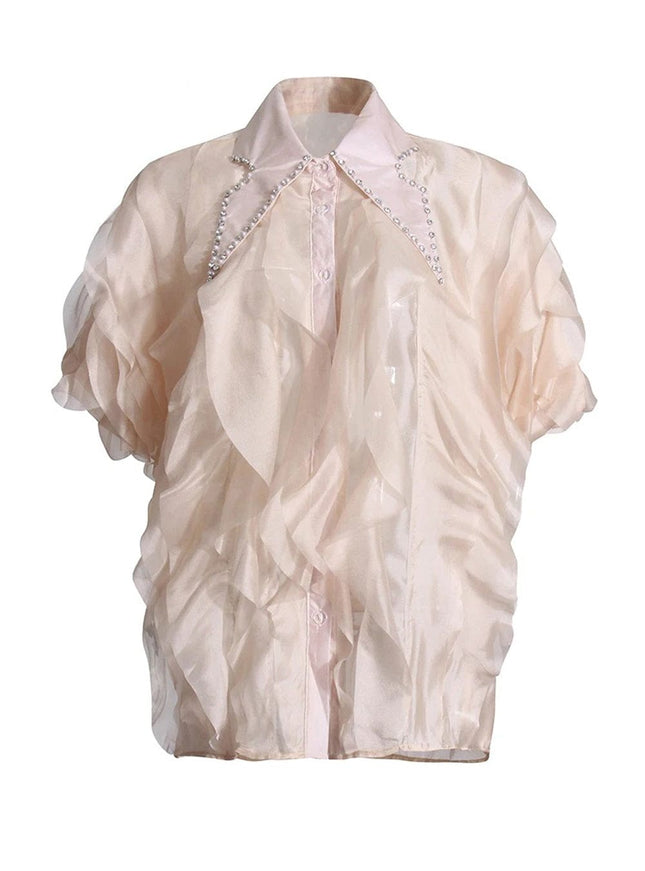 Ceilie Folds Diamond Single Breasted Shirt - Fashion Pov