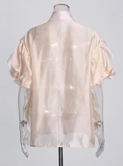 Ceilie Folds Diamond Single Breasted Shirt - Fashion Pov
