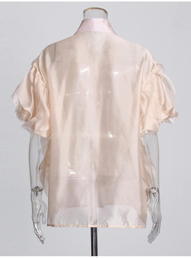 Ceilie Folds Diamond Single Breasted Shirt - Fashion Pov