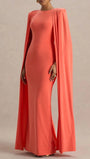 Celeste Cape Sleeve Maxi Gown - Fashion Pov