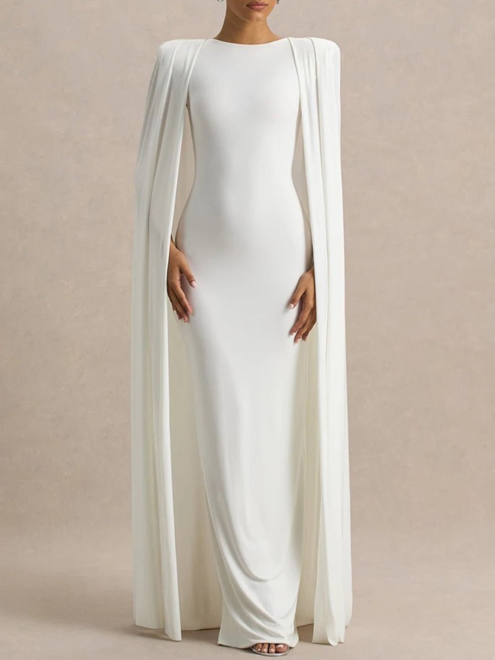 Celeste Cape Sleeve Maxi Gown - Fashion Pov
