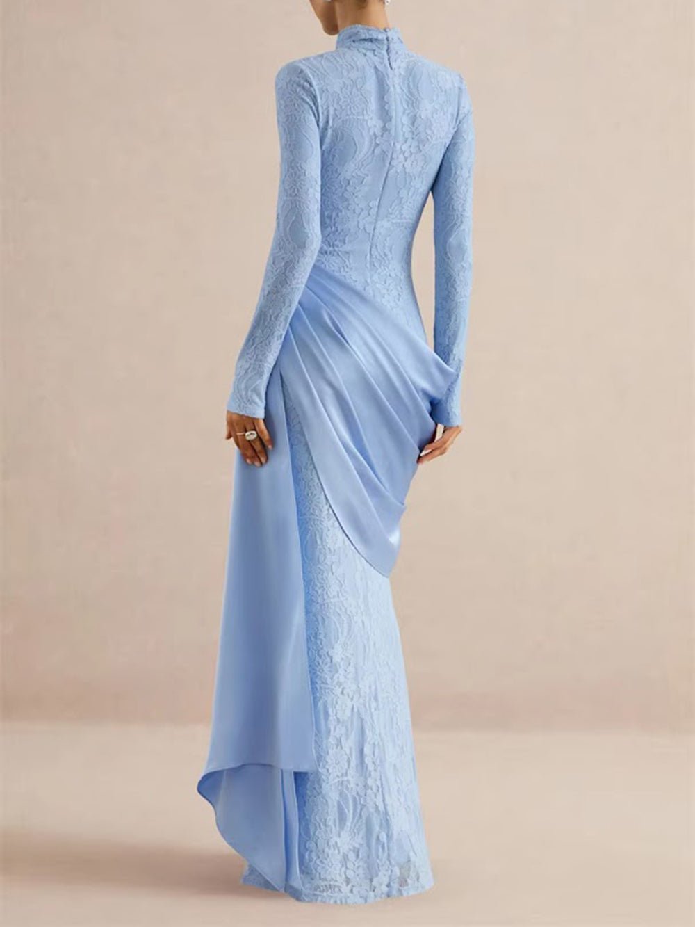 Celeste Lace Draped Gown - Fashion Pov