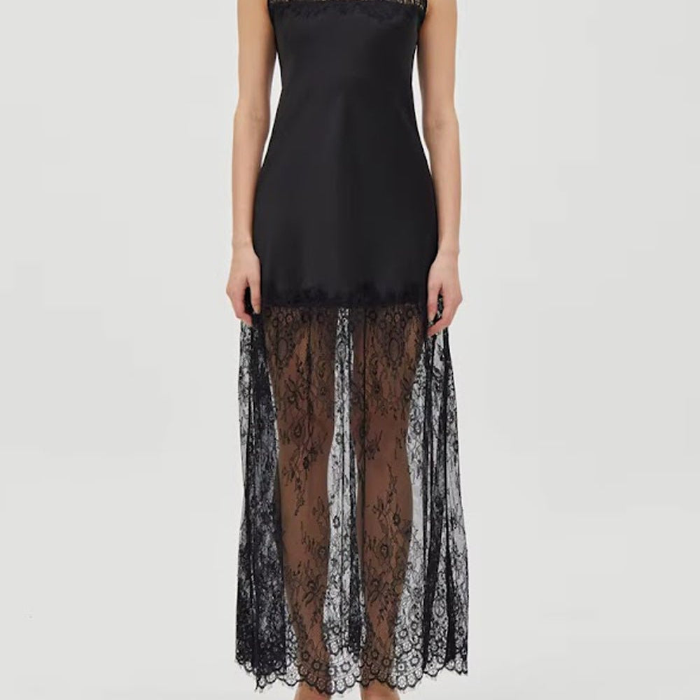 Celeste Lace Halter Maxi Dress - Fashion Pov