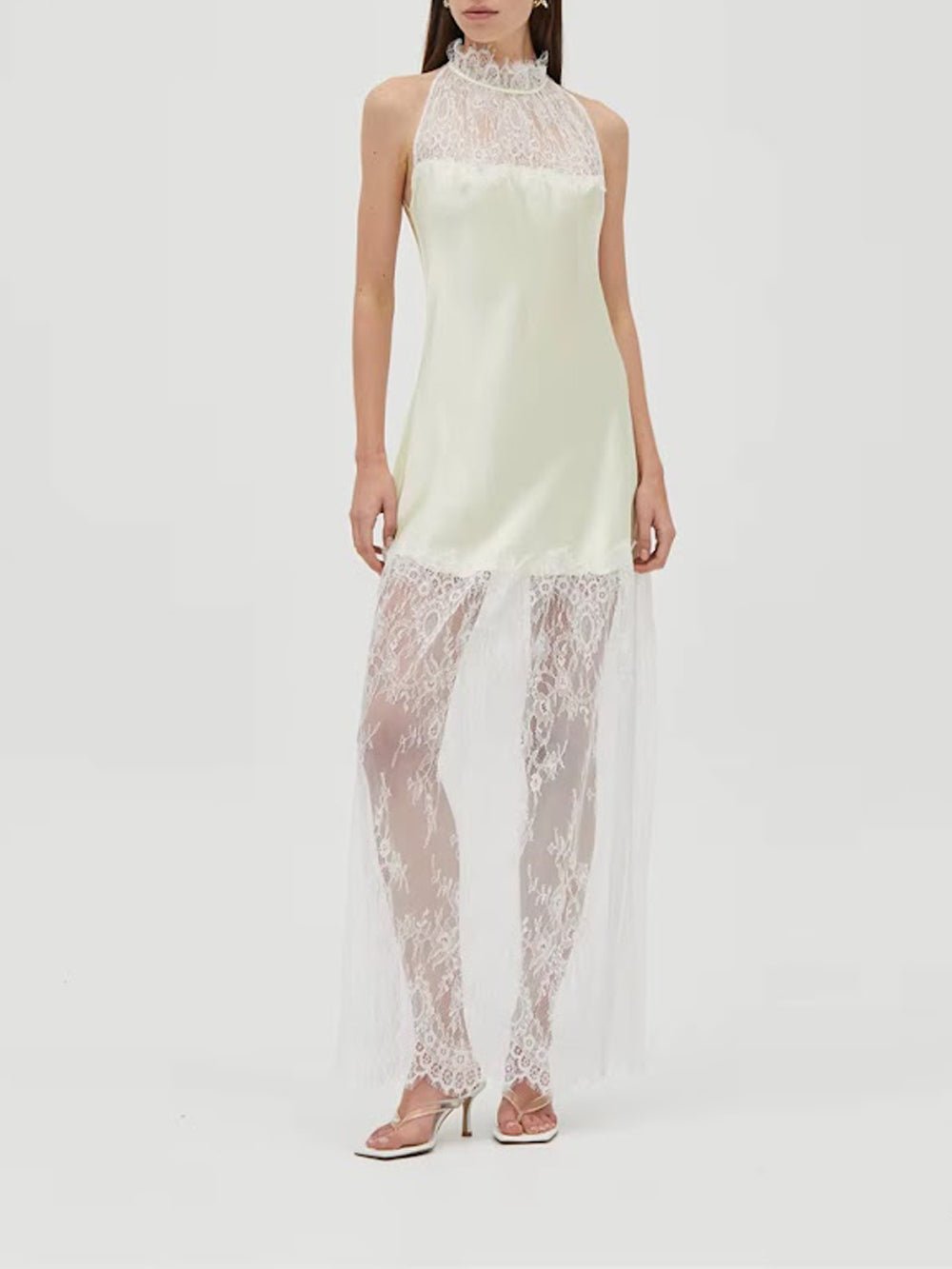 Celeste Lace Halter Maxi Dress - Fashion Pov