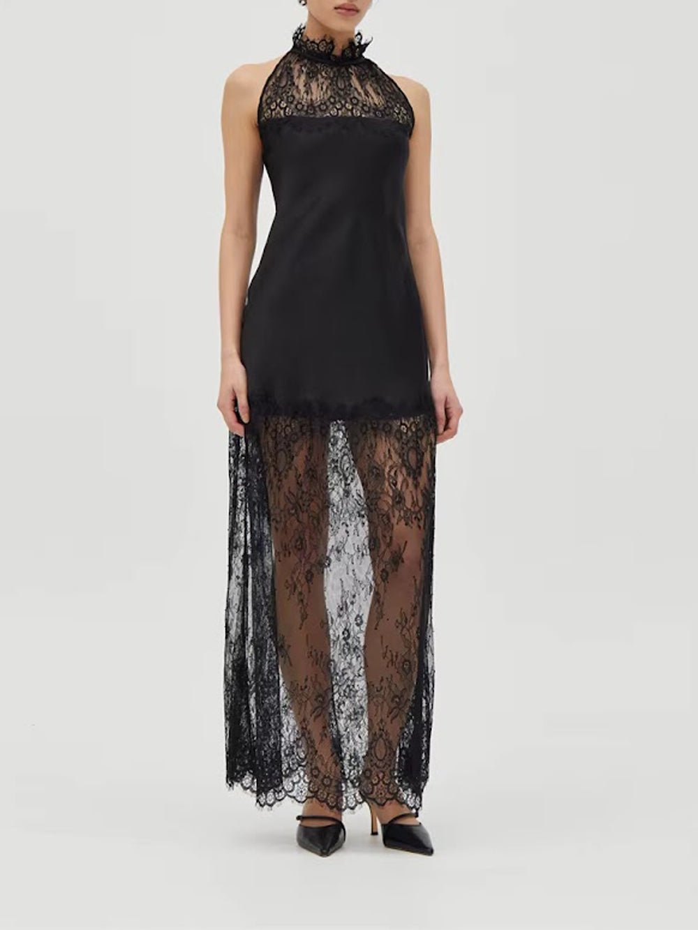 Celeste Lace Halter Maxi Dress - Fashion Pov