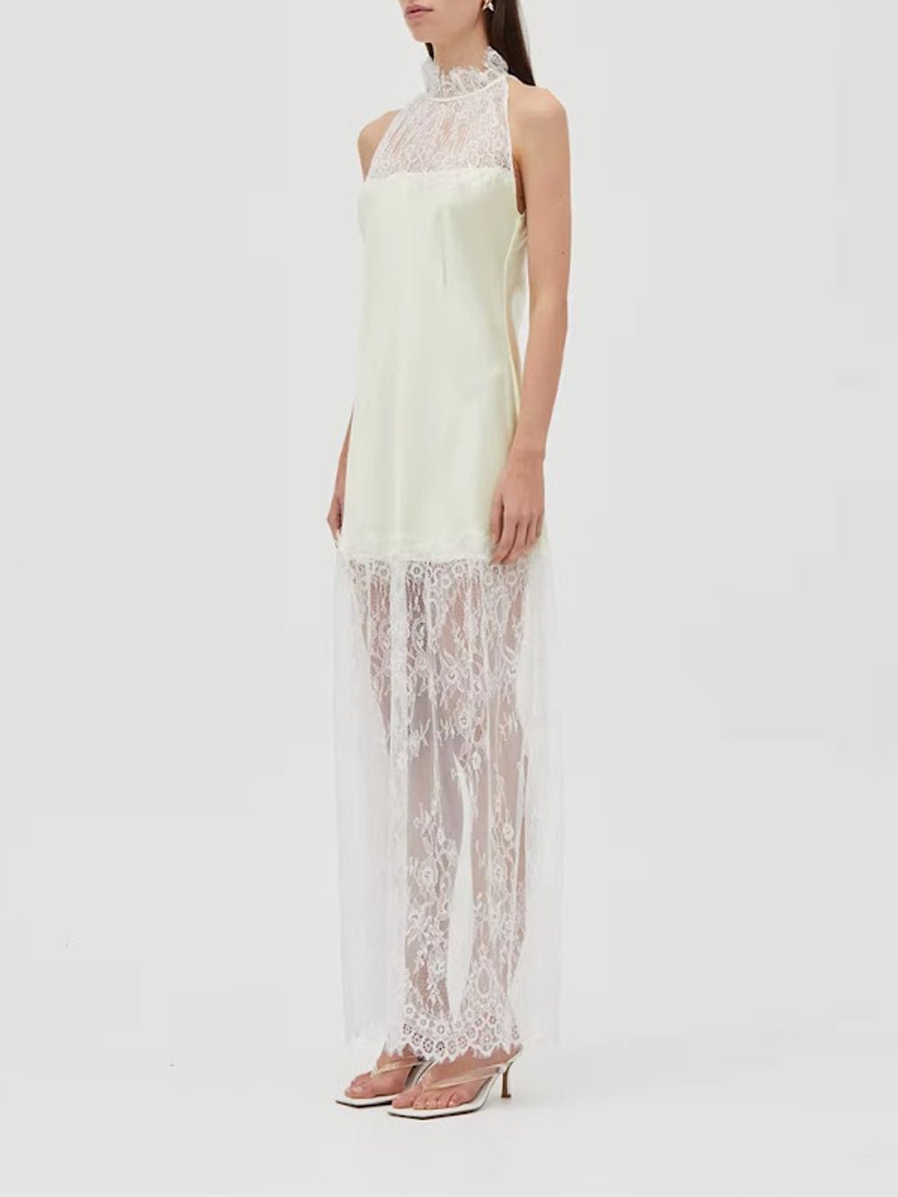 Celeste Lace Halter Maxi Dress - Fashion Pov