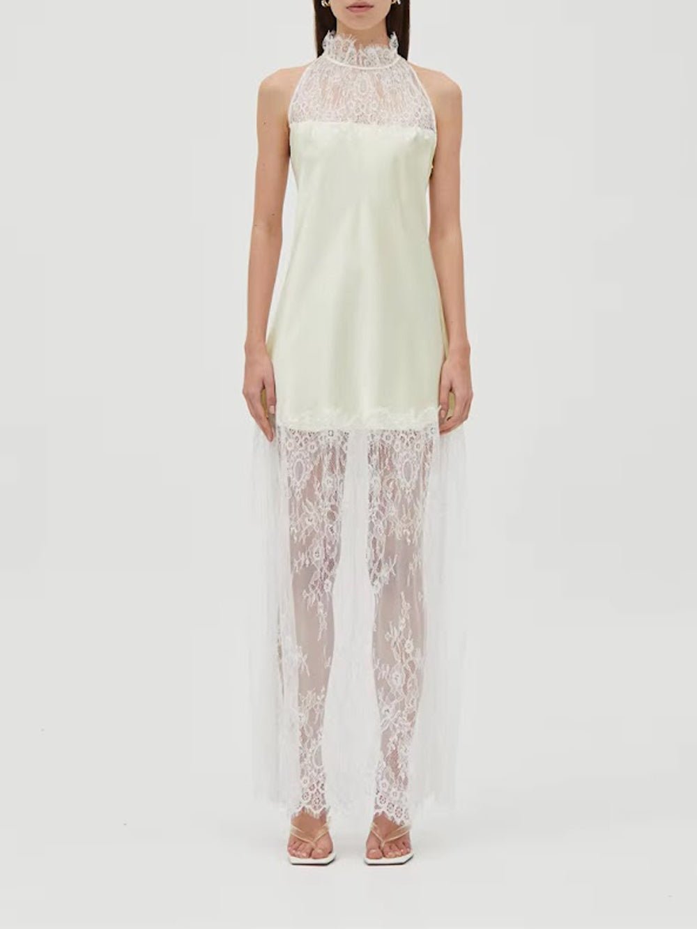 Celeste Lace Halter Maxi Dress - Fashion Pov