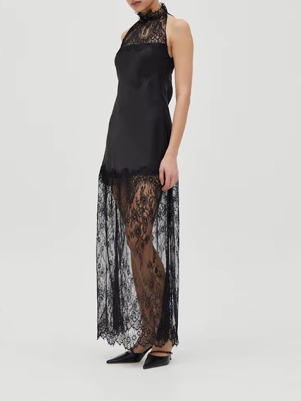 Celeste Lace Halter Maxi Dress - Fashion Pov