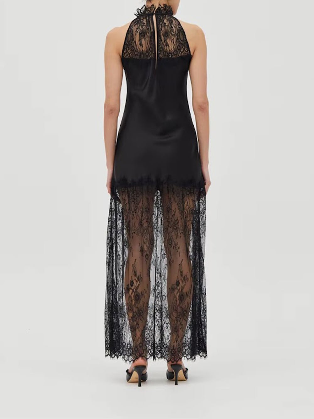 Celeste Lace Halter Maxi Dress - Fashion Pov