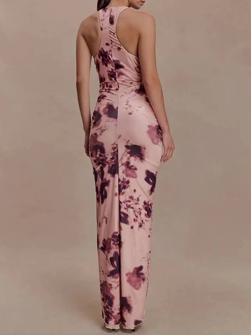 Celeste Ruched Halter Maxi Dress - Fashion Pov