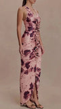 Celeste Ruched Halter Maxi Dress - Fashion Pov