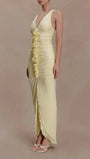 Celeste Ruched Halter Maxi Dress - Fashion Pov