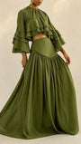 Celeste Ruffle Cape Skirt Set - Fashion Pov