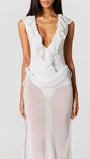 Celeste Ruffled Plunge Gown Dress - Fashion Pov
