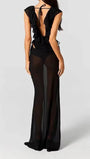 Celeste Ruffled Plunge Gown Dress - Fashion Pov