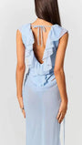 Celeste Ruffled Plunge Gown Dress - Fashion Pov