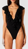 Celeste Ruffled Plunge Gown Dress - Fashion Pov