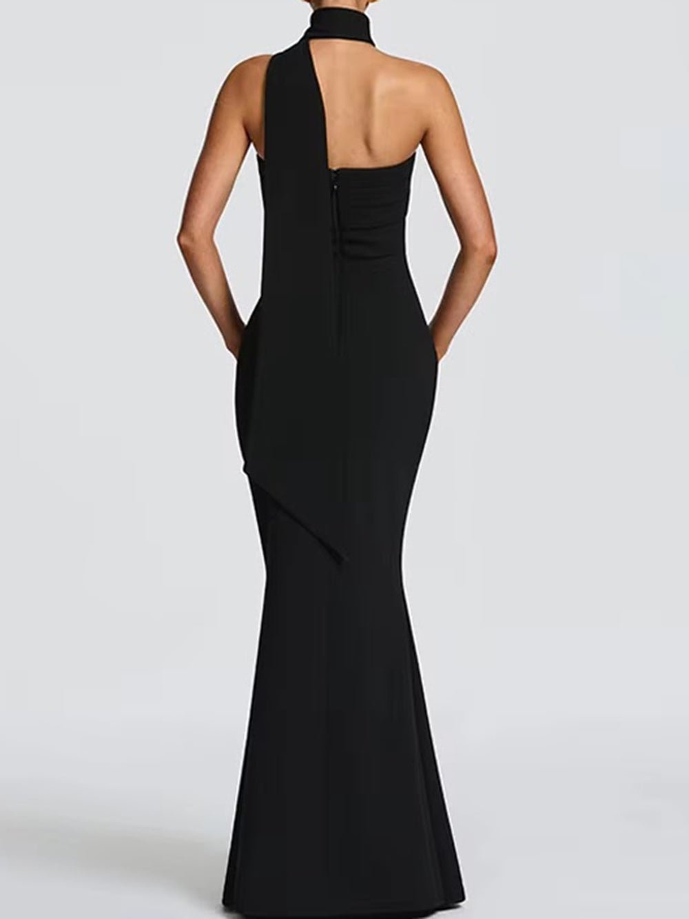 Celeste Scarf Neck Mermaid Gown - Fashion Pov